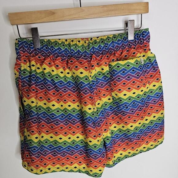 EVOLVE Lined Swimsuit Trunks Size Large Swim Colorful Rainbow Lightweight Lined - Picture 2 of 3